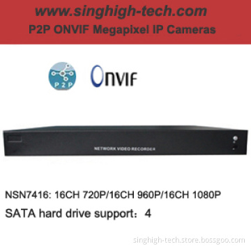 16CH 720p 960p 1080P P2p Onvif 4SATA H. 264 DVR NVR (NSN7416G)